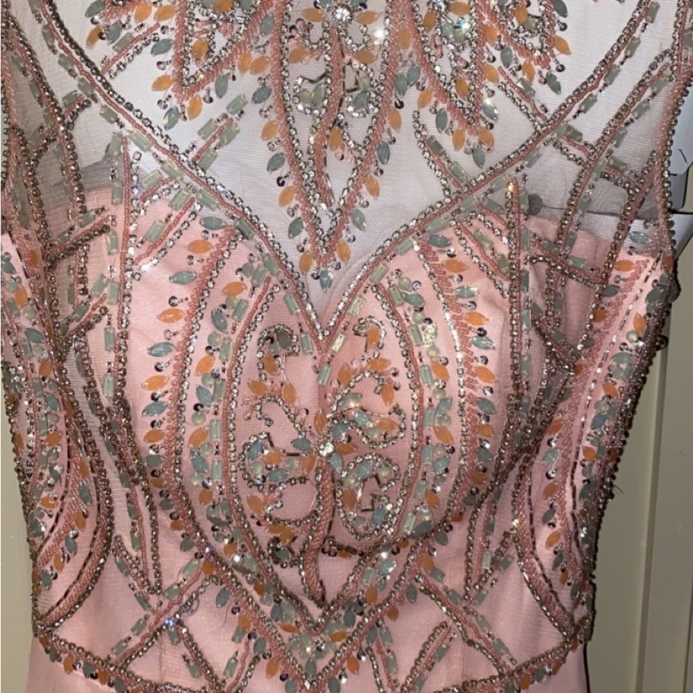 Pink Prom Dress with Train - Picture 2 of 4